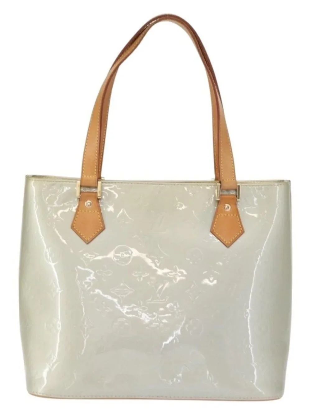 LOUIS VUITTON Monogram Vernis Houston Hand Bag Gris M91053 LV Auth 157738 - Picture 3 of 16